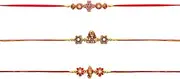 [Tuelip] Pack of 3 Rakhi for Raksha Bandhan Designer Rakhi Bracelet for Brother with Ganesh & God SAI BABA Fancy Beads Rakhi Thread Celebration of Raksha bandhan