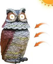 Owl Scarecrow, Solar-Powered Owl Decoy, Night Light Owl Statue, Garden Owl Sculpture, Rotating Head Owl, Realistic Owl Decoy, Outdoor Garden Owl, Solar Garden Light, Owl Garden Decoration, Resin Owl S