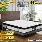Giselle Bedding 31cm Mattress Euro Top 5 Zone Pocket Spring Medium Firm S D Q K