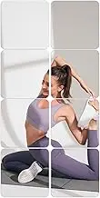 8Pcs Wall Mirror, Tiles Self Adhesive Acrylic Mirror, Square Full Length Mirror Wall Stickers, Full Body Mirror, Decorative Mirror Wall Tiles, Door Mirror, 2mm Thick Acrylic Mirror Stickers (L)