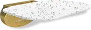 Premium Wall-Mounted Shower Seat with Soft-Closing Mechanism - Sturdy, Space-Saving, and Stylish Seating Option for Any Bathroom, Supporting up to 450 Pounds (White and Gold)