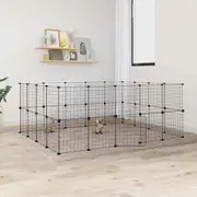 Pet Cage Rabbit Hutch Dog Playpen Enclosure Puppy Carrier Black Steel vidaXL