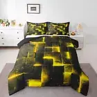 3D Geometric Bedding Set Queen Abstract Aesthetic Queen Comforter, Black and ...