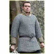 round riveted with warser hubergion half sleeve Shirt medium size chainmail 9 mm