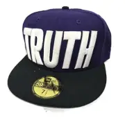 I am the truth New Era 59FIFTY Fitted Hat Cap Size 7 1/2 White Purple Wool