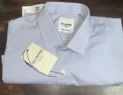 Ben Sherman Tailoring Button Down Shirt Adult Blue Tailored Slim Fit Size 15/12