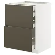 METOD / MAXIMERA base cb 2 frnts/2 low/1 md/1 hi drw, white/Havstorp brown-beige, 60x60x80 cm