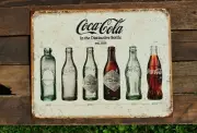 Coca-Cola Tin Sign - Coke - In the Distinctive Bottle - Est. 1886 - Evolution