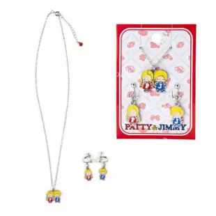 【小禮堂】三麗鷗 夾式耳環項鍊組 - 復古系列 Kitty 雙子星 大耳狗(平輸品)
