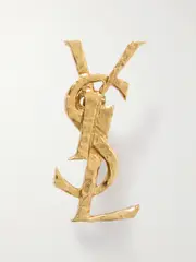 [SAINT LAURENT] SAINT LAURENT - Cassandre Hammered Gold-tone Single Clip Earring - One size One size Gold