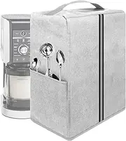 [Kingshion] Ice Cream Maker Dust Cover Compatible with Ninja NC501 CREAMi Deluxe 11-in-1 Ice Cream Maker and Ninja NC301 creami, Light Grey