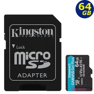 KINGSTON 64G 64GB microSDXC Canvas Go Plus 170MB U3 金士頓 記憶卡