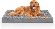 [Sicilaien] Dog Beds for Medium Large Dogs, Dog Crate Bed Washable Dog Bed Pad with Removeable Cover Faux Fur Surface, Orthopedic Pet Beds Dog Mattress Mat for Dogs Up to 36KG, Grey, XLarge
