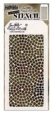 Tim Holtz Layering Stencil Mosaic Tile Pattern Mixed Media By Stampers Anonymous