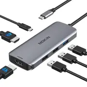 MOKiN USB C Hub Docking Station USB C to Dual HDMI Adapter for Windows Laptops