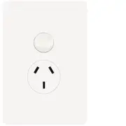 Hager Allure Single Powerpoint 10 Amps Vertical Matt White - WBHP1V-MW
