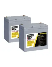 [Giantz] Portable AGM Deep Cycle Battery 12V 75Ah x2 in Grey