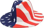 [ESOMAVRIX] American Flag Hat Straw Hat Black Straw Cowboy Hat Vaquero Cowgirls Tassel Hat Cowboy Hats Sombrero White Hat Cowgirl Hat Western Hat Labor Day Cowboy Hat While Cowboy Hat Cashmere/6210
