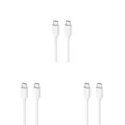 3PK Moki USB-C to USB-C SynCharge Cable 1M iPhone/Android Classic White