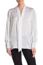 NWT BCBGMAXAZRIA Front Tie Long Sleeve Blouse XS