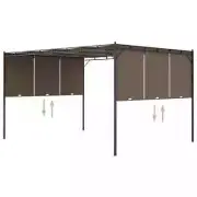 Outdoor Garden Gazebo Steel Frame Canopy with Side Curtain Patio Canopy Shelter