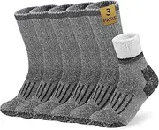 [ElifeAcc] Merino Wool Thermal Compression Socks for Men - Performance Warm Thick Winter Boot Socks with Cushioned Support for Outdoor Walking and Hiking 3 Pairs（Black）, Black, 5-10