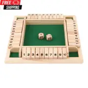 Deluxe Four Sided 10 Numbers Shut the Box Board Game Set Dice Party Club Drinkin