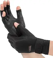 Copper Fit Unisex-Adult's Hand Relief Compression Gloves, black