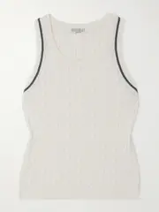 [Brunello Cucinelli] Brunello Cucinelli - Cotton-blend Tank - Off-white - large large Off-white