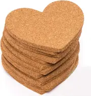 large pack of cork coasters Heart (30 pieces) craft idea for Valentines Day or Mothers Day for children in school lessons, Cork Einzeln