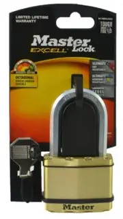 Master Lock Excell 51mm Padlock Brass Covered Laminated Steel M15BDLHAU Carbide
