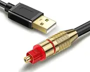 Tackston USB A to TOSLINK Optical Audio Adapter 1.5m, Compatible with Windows Mac Laptop Computer PS5, Not for TV or Other Game Consoles