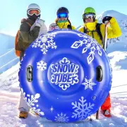 ZMLM Snow Tube, 47 Inches Inflatable Snow Sleds for Kids and Adult, Thickened
