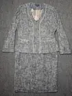 NWT Pendleton Womens Size 12 PET Blue White Tweed Blazer Jacket Skirt Suit Set