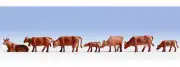 Noch 15720 HO/OO Gauge Brown Cows Figure Set