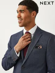 Light Blue Slim Fit Puppytooth Design Suit Jacket (T06122) | $153