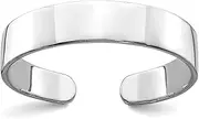 [JewelryWeb] 14k Gold White Adjustable High Polish Band toe ring-toe ring for Women and Men