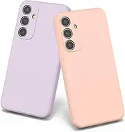 [Meliya] for Samsung Galaxy A35 5G Case 2 Pack, Stylish Liquid Silicone Slim Full-Body Protective Cover Compatible with Samsung Galaxy A35 5G 6.6 Inch Phone Case (Light Purple/Pink)