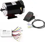 YC Yier MY1020 1000W 48V Brushed Electric Motor with Controller & Pedal 48 Volt DC 1000Watt High Speed Electric Scooter Motor for E Bike Go-Kart Mini Bike Motorcycle Bicycle Pit Dirt Bike ATV Quad