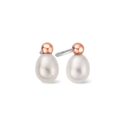 Clogau Welsh Gold Sterling Silver Beachcomber Stud Pearl Earrings 3SBCH0632