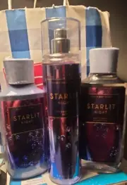 Starlit Night Bath And Body Works. Mist, Lotion & Body Wash. New. Lot Of 3.