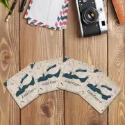 Lake Geneva, Wisonson Shabby Blue Map |Drink Coaster Set