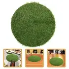 Artificial Grass Mat Green Fake Grass Turf Tile Placemat Round Fake Grass Pad