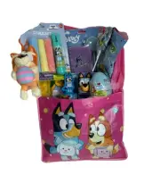 Bluey & Bingo Kid Tote Bag Gift Easter Present Coloring Plush Bubbles Chalk Eggs
