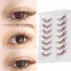 7 Pairs Mink Cluster Lashes Brown Wispy Eyelashes Women Beauty
