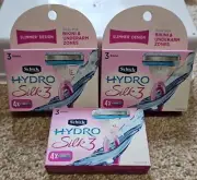 (3) Schick Hydro Silk 3 Razor Blades Refills for Women, 4 Count