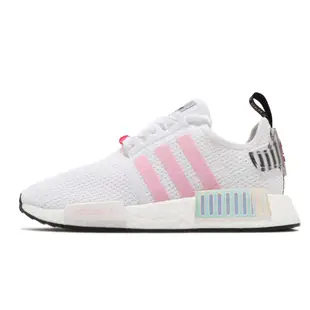 adidas 休閒鞋 NMD R1 襪套 運動 女鞋 愛迪達 經典款 舒適 球鞋 穿搭 白 粉 FZ3777