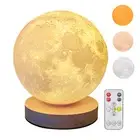 Moon Lamp Rechargeable Dimming LED Night Light Timeable 3D Print Moonlight