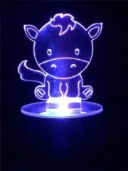 Horse Flashing 3D LED Battery USB Night Light 7 Colour Changing Room Lamp