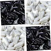 zetpo 80 pcs Cat Claw Caps for Cats Nail Claws with Adhesives and Applicators (S, Black, White)